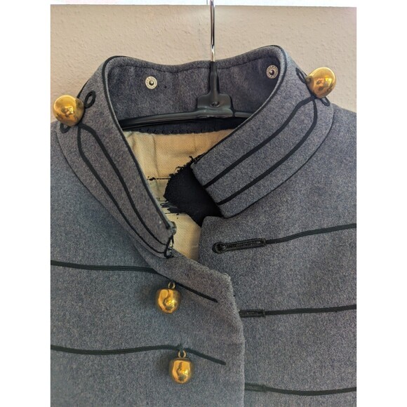 1950s West Point Academy Cadet Wool Coat Jacket Military Gray Gold Buttons Small - Picture 6 of 16